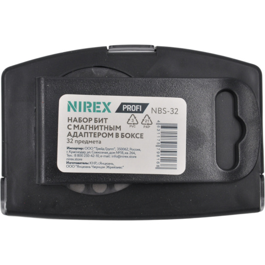 Набор бит NIREX Profi с магнитным адаптером в боксе 32 предмета NBS-32